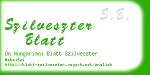 szilveszter blatt business card